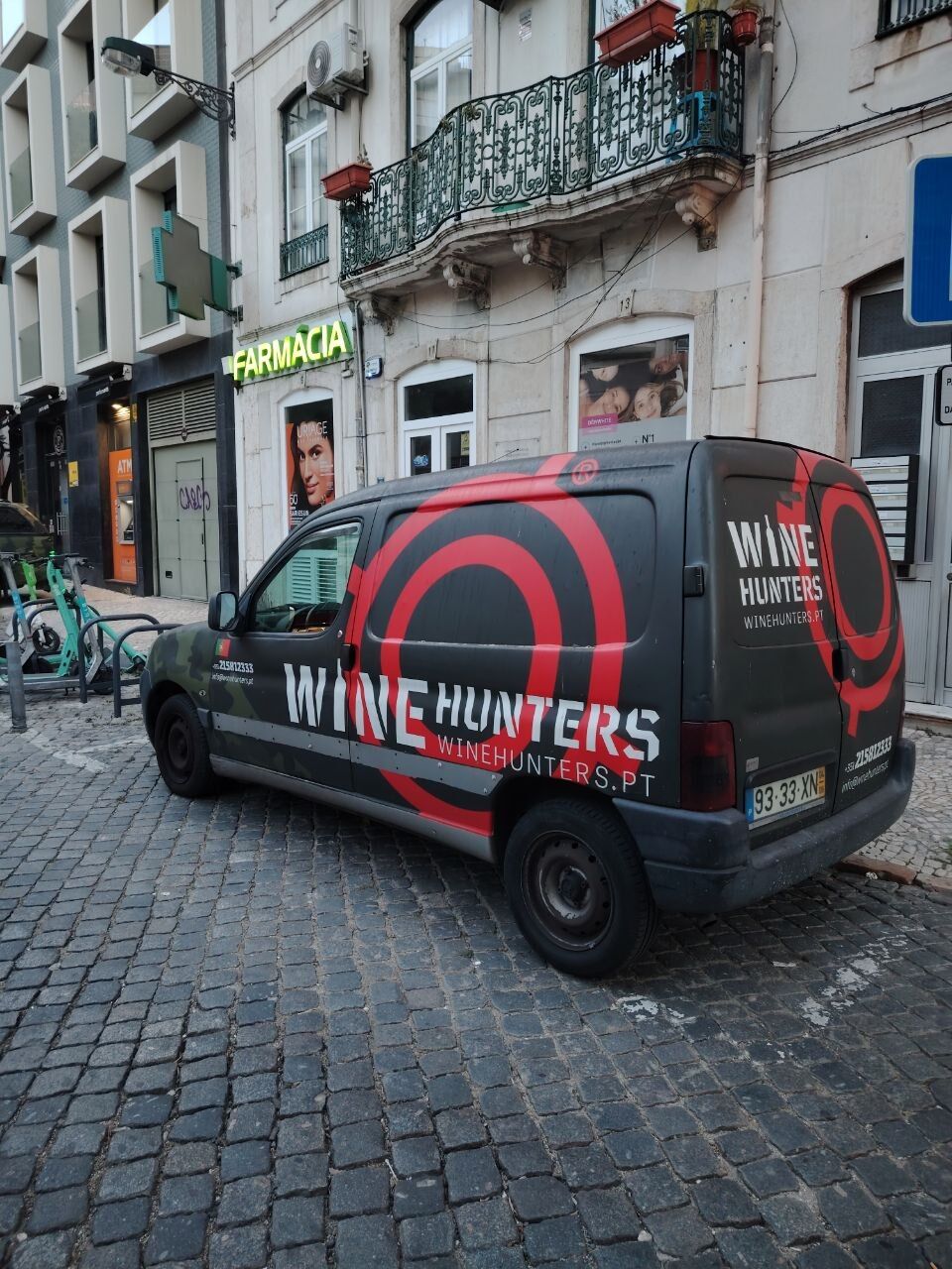 Wine Hunters branded delivery van, included in the price